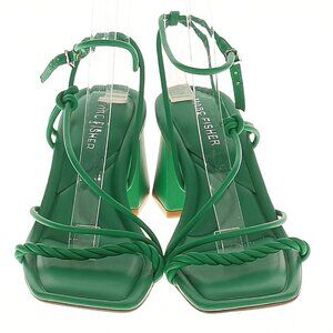 Green Marc Fisher Block Heel Strappy Sandal Shoes. 7.5m
